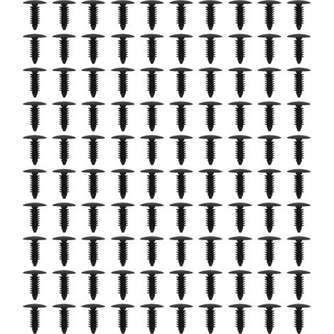 100 Stück Kunststoffnietclips, Kunststoffniet-Befestigungsclips, Türverkleidungsclips, Halteklammern (1/5)