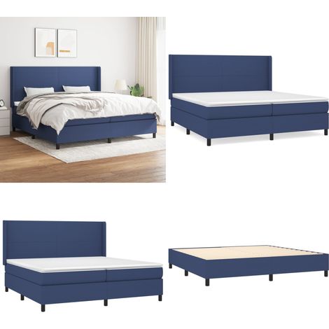 Boxspringbett mit Matratze Blau 200x200 cm Stoff - Boxspringbett - Doppelbett - Blau - Bettsofa - Schlafsystem - Home & Living (1/5)
