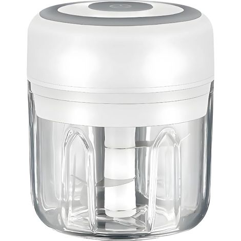 ROSE - Mini robot culinaire électrique et hachoir à ail - 250 ml, chargement USB, 3 lames - Idéal pour hacher les légumes et le poivre (1/5)