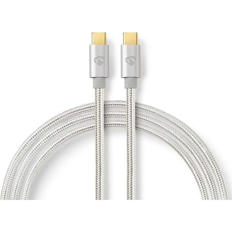 nedis CCTB64750AL10 cable USB-C plateado 1 metro