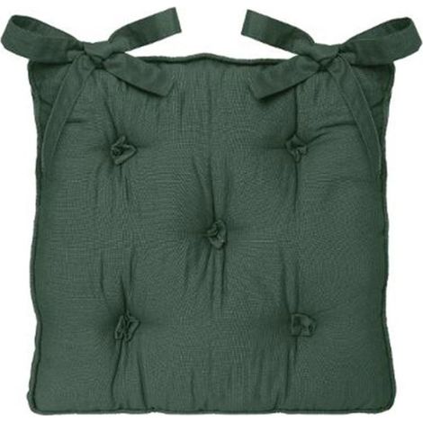 Galette de Chaise "5 Boutons" 40x40cm Vert (1/3)