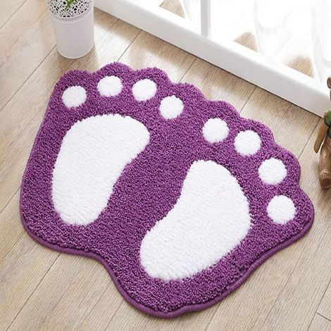 ZHIJIA PREMIUM Tapis de bain violet 67x48cm microfibre - Ultra absorbant et antidérapant pour douche (1/4)
