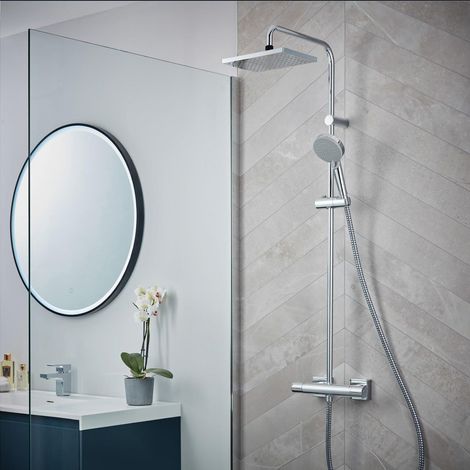 Hansgrohe Vernis Shape Thermostatic Mixer Shower Handset Head Valve Chrome (1/8)