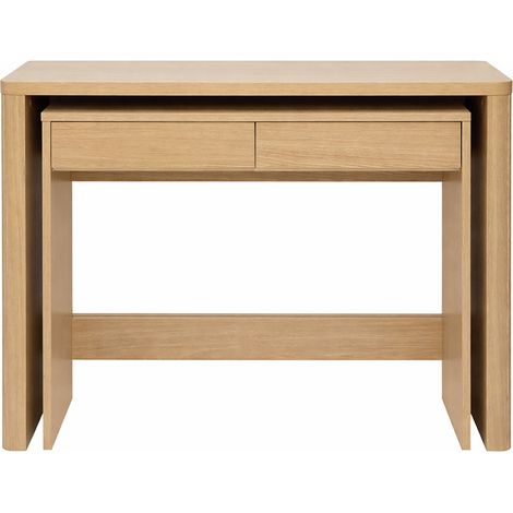 Console bureau d'appoint avec tiroirs finition bois clair chêne L110 cm ENOLA