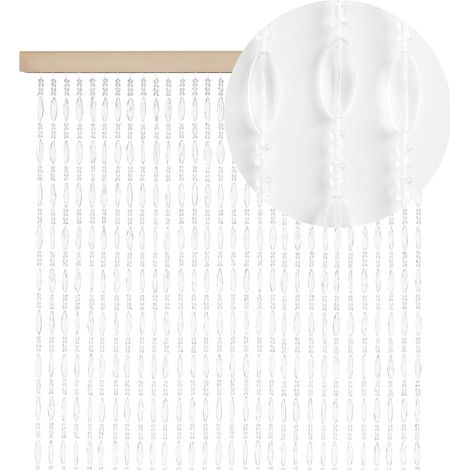 Tenda a perline anti mosche Trasparente 120x230 cm - Frange con perline in PVC - Zanzariera per insetti (1/5)