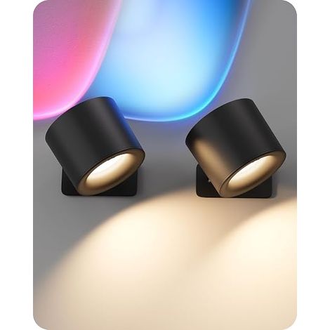 Pack of 2 Rechargeable RGB LED Magnetic Wall Lights