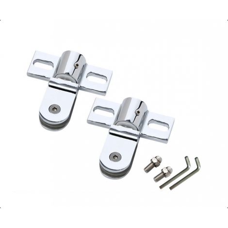 2 pièces Charnières Pivotantes Bidirectionnelles pour Porte de Verre Kit de Réparation Alliage Inoxydable Pinces Supérieures et Inférieures Robustes pour Portes de Vitrines et