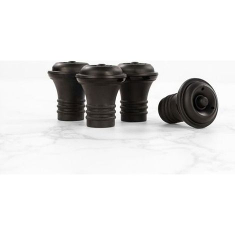 Bouchon Pompe à Vide - Silicone Alimentaire - Étanchéité Hermétique - Pour Bouteille Vin Rouge Blanc Rosé - Lot de 4 (1/2)