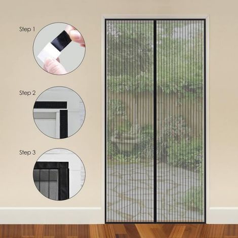Moustiquaire - Porte - 110 x 210 cm - Magnétique - Anti-insectes - 1 Pièce (1/4)
