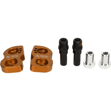 Paar V-Brake-Verlängerungen für Falträder, Sattelumbau von 14" auf 16" und von 16" auf 18", Laufräder von 406 auf 451, goldene V-Brake-Verlängerungen (1/5)