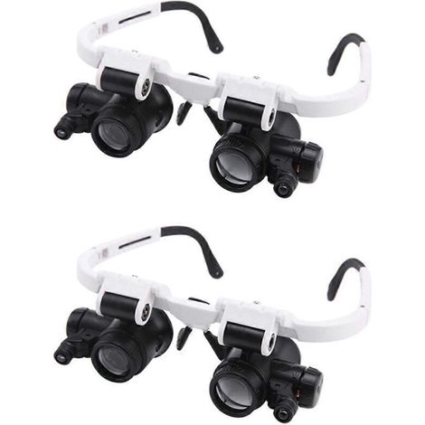 Lot de 2 microscopes à tête ronde pour bijoux (avec lumière LED) (1/5)