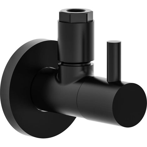 Kirchhoff Design Universelle avec degagement Rapide, vanne de controle d'angle pour tuyaux d'eau Froide et Chaude, 98166120, Noir (1/3)
