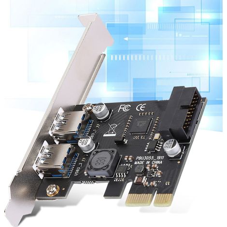 Carte d'extension PCI-E vers USB 3.0 avec interface avant 19/20 broches pour PC de bureau (1/5)