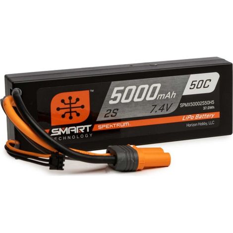 Spektrum Accessories 7.4V 5000mAh 2S 50C Smart Hardcase LiPo Battery: IC5