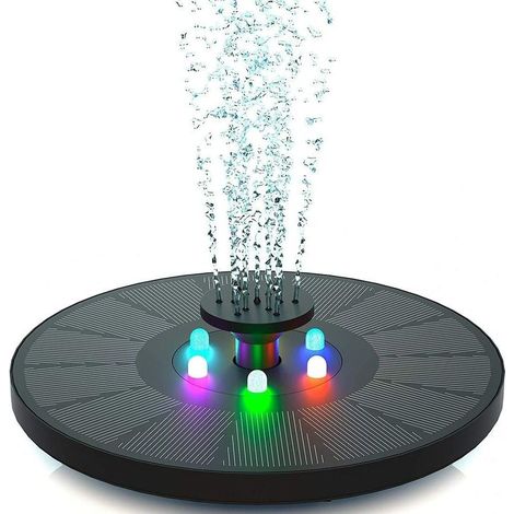 Fontaine solaire 3 W - Pompe de bassin solaire avec lumière LED - Pour bassin de jardin ou fontaine (1/3)