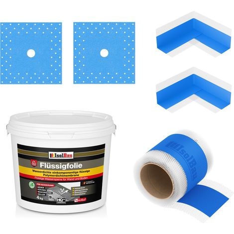 Dichtset Dusche Flüssigfolie 4 kg Dichtband Abdichtset Bad Duschelement Set (1/5)