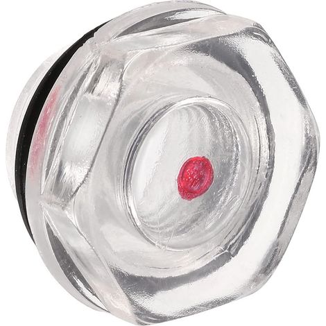 Plastique Huile Niveau Viseur avec Joint Torique - Air Compresseur Raccords Vérifier le niveau d'huile de la pompe, Appliquer à Réservoir (1/2 PT, Clair, Noir, Rouge) (1/5)