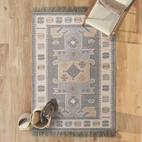 ATTICGO Tapis ethnique avec franges CHANDIA 98 Multicolore 120x170 cm (1/4)