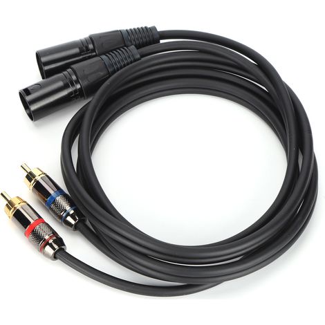Câble microphone JORINDO, adaptateur double XLR mâle vers double RCA pour système audio stéréo HiFi et système home cinéma, 1,5 m, JD6052-1 (1/5)