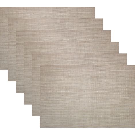 Napperon - 45 x 30 cm - Pvc Polyester - Resistente Al Calor - Lavable A Mano - Para Proteccion De Mesa - Pack De 6 (1/5)