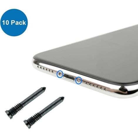 10 Pentalobe-Bodenschrauben, kompatibel mit iPhone 12 Pro Max / 12 Pro / 12 / 11 Pro Max / 11 Pro / 11 / 11 / XS Max / XS / XR / X – Schwarz (1/4)