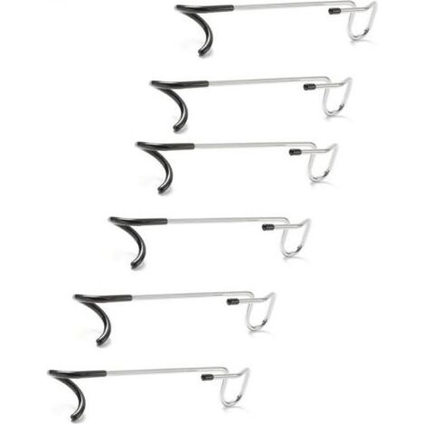 Lot de 6 crochets antidérapants pour étagères de garage, lanternes de camping, mangeoires à oiseaux et poteaux d'étagères,250mm (1/5)