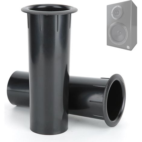 Tube Réflexe de Basse en Plastique ABS, Trou Ouvert 50mm pour Caisson de Basses 4 à 6 po, Lot de 2 Pièces (Noir) (1/5)