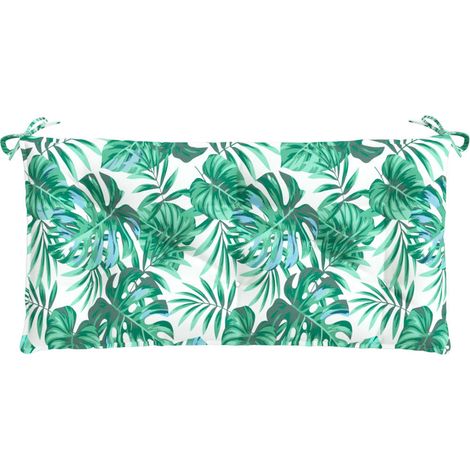 vidaXL Coussin de banc de jardin motif de feuilles 110x50x7 cm