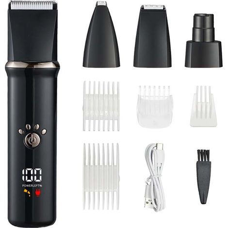 Tondeuse électrique 4-en-1 pour animaux : Kit de toilettage professionnel pour chiens et chats (1/4)