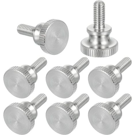 Lot de 8 vis moletées M5 x 10 mm, vis moletées à tête diamant en acier inoxydable 304, boulons à tête moletée métriques avec boutons de préhension (1/5)