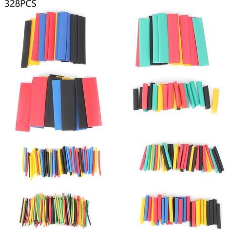 Gaine thermorétractable PE multicolore, tube isolant pour câbles électriques, manchon de protection (328 pièces) (1/5)