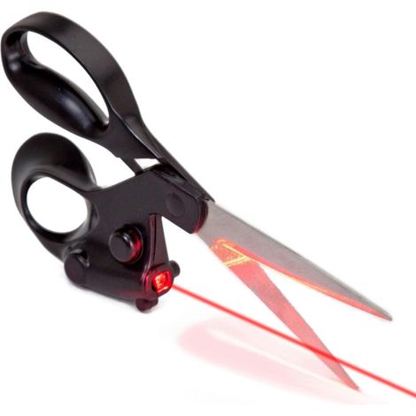 Ciseaux à guide laser pour couper en ligne droite lame inox manche ergonomique alimentation par pile outil de précision