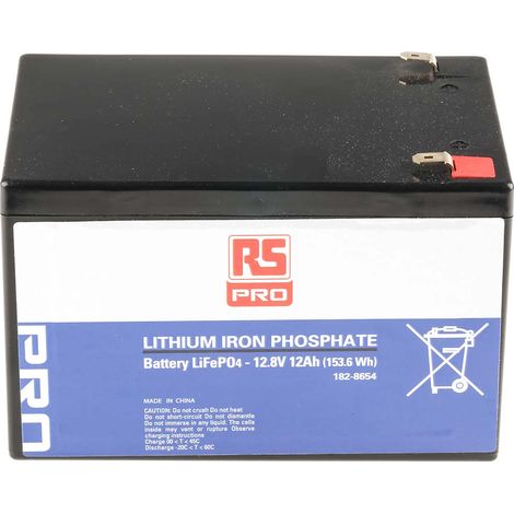 Bloc batterie rechargeable RS PRO 12.8V Lithium fer phosphate 12Ah ( Prix pour 1 ) (1/2)