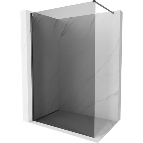 Mexen Kioto-X Walk-in Duschwand 130 x 200 cm, Graphit 10 mm, gebürstetes Gun Gray - 800-130-101-66-40-X (1/5)