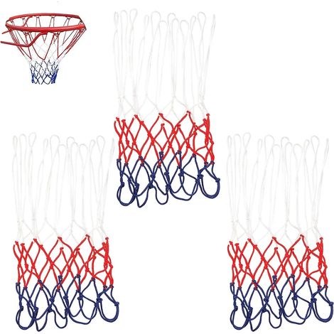 3 redes de baloncesto profesionales, redes de repuesto, redes de aro de baloncesto de tamaño estándar, redes de baloncesto al aire libre (1/4)