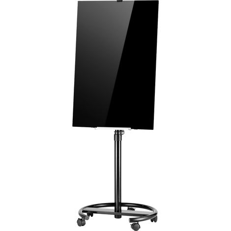 VEVOR Pizarra Magnetica de Cristal 900 x 600 mm con Base Redonda Negro, para Escuela Oficina, Borrado en Seco, Diseño sin Marco, Móvil con Ruedas, Kit de Accesorios de Rotuladores, Imanes, Borrador (1/5)