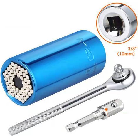 3-teiliges Set Universal-Steckschlüssel (7–19 mm), hochwertige Chrom-Vanadium-Legierung