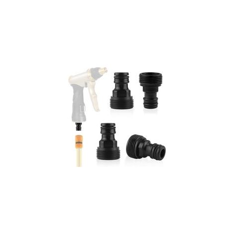 4 Pièces Raccord Tuyau D'arrosage Embout Adaptateur Robinet Tuyau Arrosage 3/4 Raccord Male Femelle Tuyau Arrosage Nez de Robinet Rapide Universel Robinet Connecteur Tuyau Arrosage (Noir)