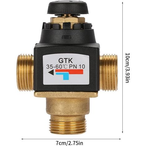 Mitigeur Thermostatique en Laiton à 3 Voies pour Chauffage Solaire et Systèmes Chauds Domestiques (1/5)