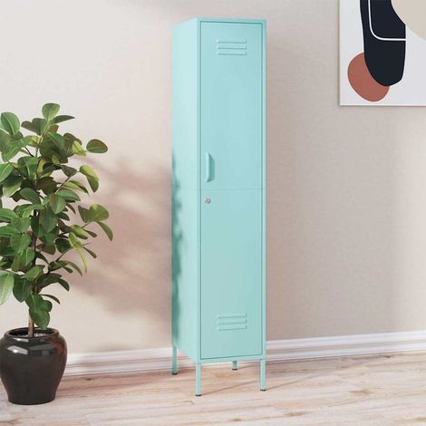 Armoire à casiers Meuble de Rangement - Style Contemporain Vert menthe 35x46x180 cm Acier BV735701 - BonneVie (1/5)