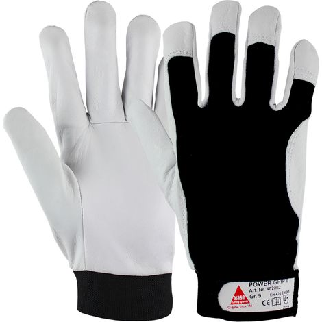 Hase Arbeitshandschuhe Power Grip II Größe 11, Ziegennappaleder 10 Stk