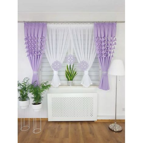 Elegante set di tende e drappeggi - viola (1/5)