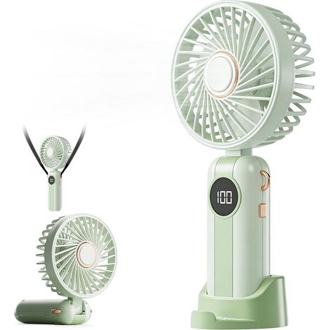 Ventilateur portable rechargeable main 5 vitesses 1200mAh pliable LED mini ventilateur de bureau compact USB voyage extérieur été