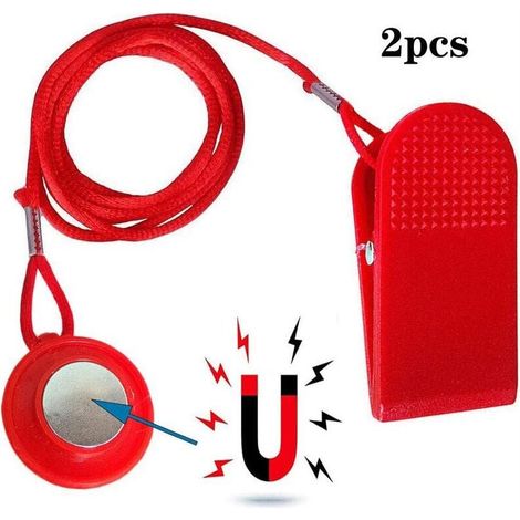 Clé de sécurité pour tapis de course, kit de fitness universel avec aimant de sécurité pour tapis de course, lot de 2 (1/4)