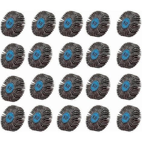 Disques à lamelles, lot de 20 disques abrasifs de 32 x 10 x 3,2 mm pour ponceuse électrique (1/5)