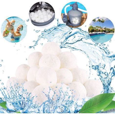 Balle Filtrante Piscine,700g Boule Coton Filtre Piscine pour systèmes de Filtre a Sable Piscine Remplacer 25kg de Sable Filtration Piscine,Convient aux systèmes de Filtration pour Piscine (1/4)