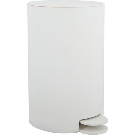 MSV, Pattumiera per Cosmetici Modello Osaki, 3 Litri, Coperchio, Pattumiera a Pedale per WC, Bagni, Compatta, Piccolo Spazio, con Contenitore Interno Estraibile, Bianco