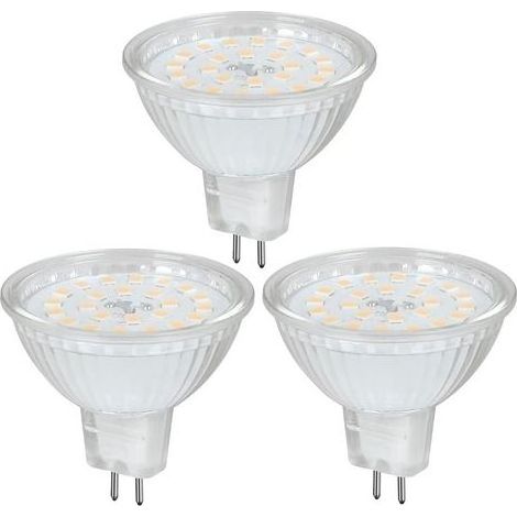 Ampoule LED MR16 12 V 5 W, sans scintillement, culot GU5.3, angle de diffusion de 120°, abat-jour en verre standard, remplace 50 ampoules halogènes (lumière chaude 3000 K). (1/5)