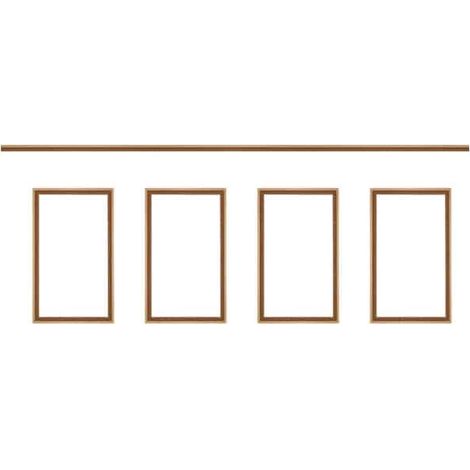 Nordlinger – Kit moulure décor 1 – Moulure murale bois 100% FSC – Longueur 265 à 300 cm – Prêtes à poser pour soubassement (1/5)