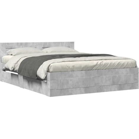 Maison Exclusive - Cama con cabecero madera de ingeniería gris ho (1/5)
